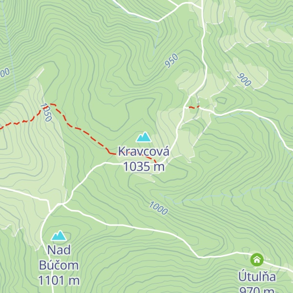 Map of Poľovnícka chata na Kravcovej