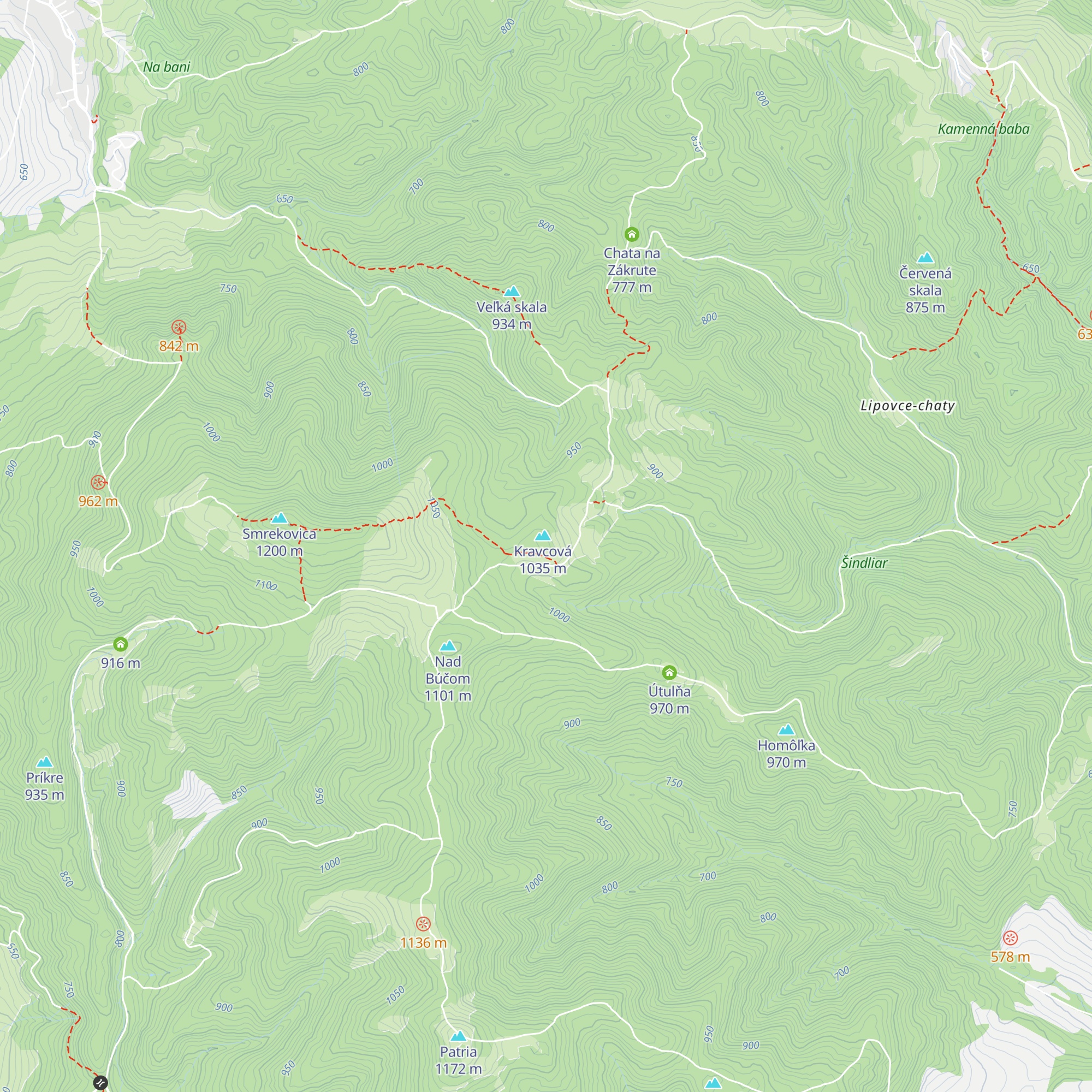 Poľovnícka chata na Kravcovej map