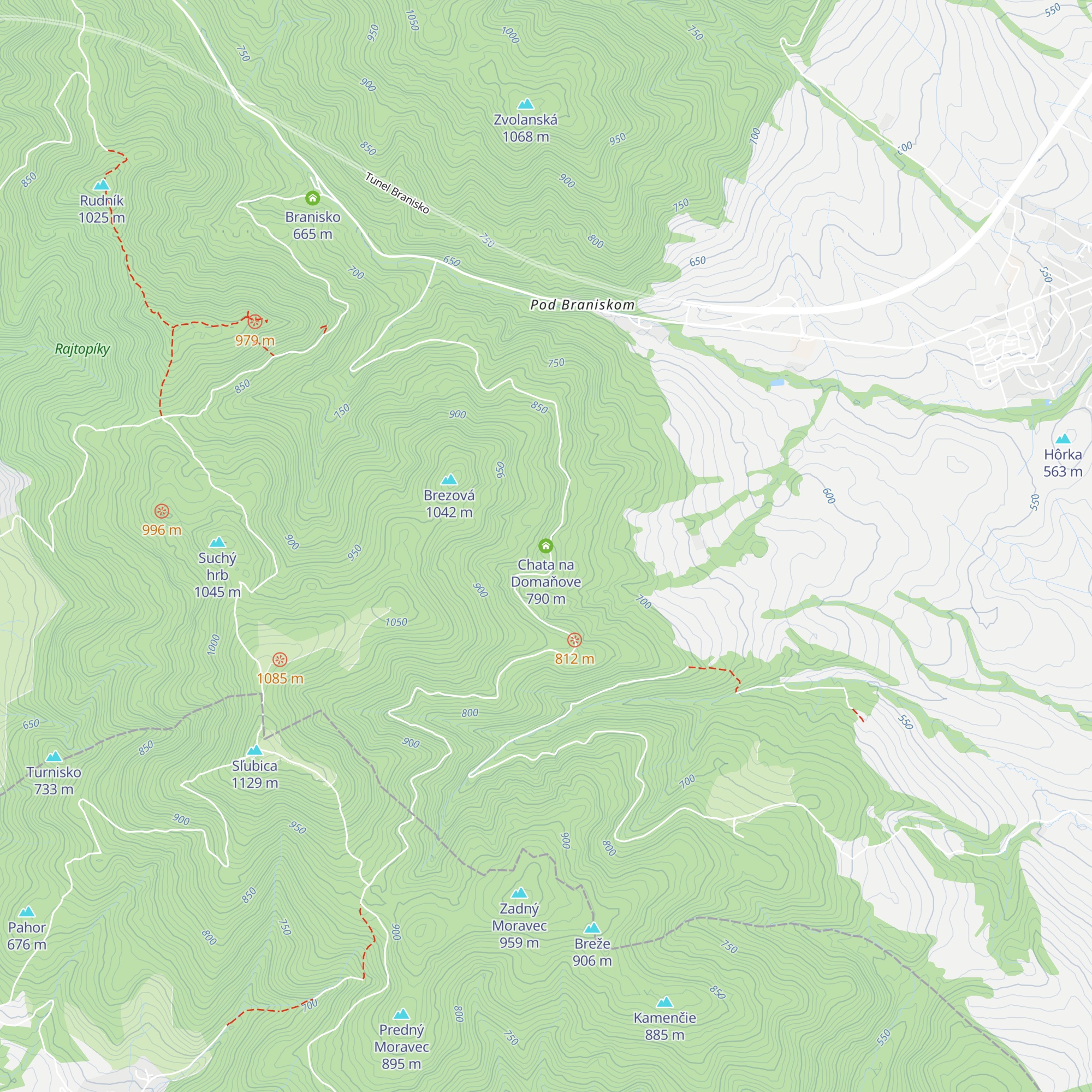 Chata na Domaňove map