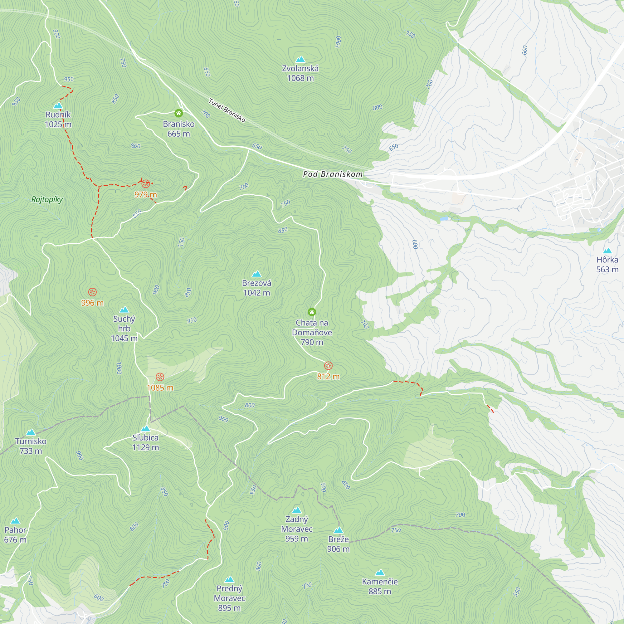 Chata na Domaňove map