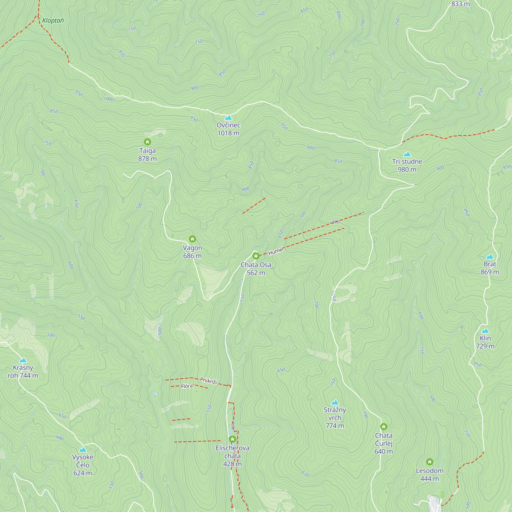 Chata Osa map
