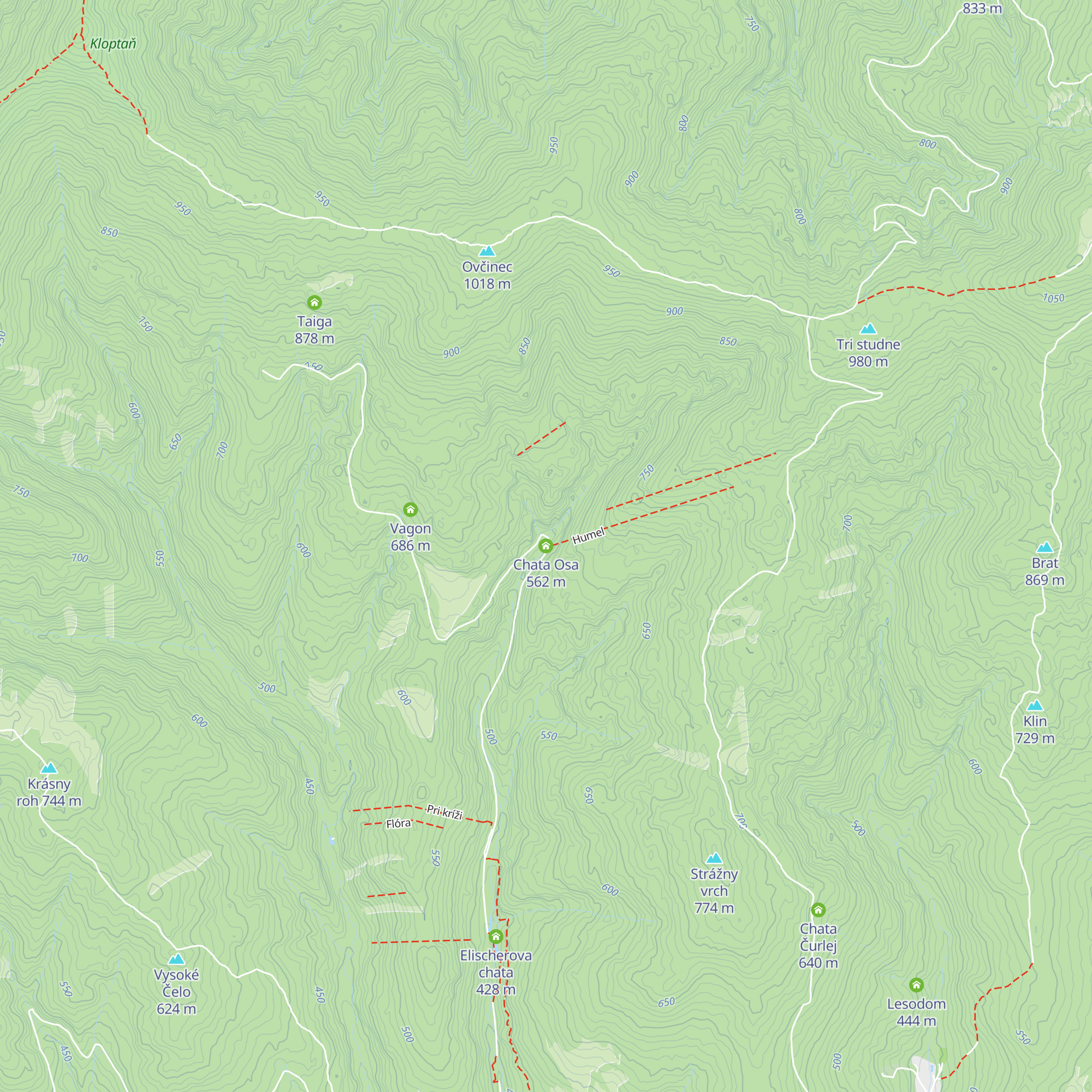 Chata Osa map