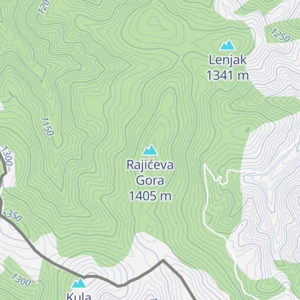Map of Rajićeva Gora