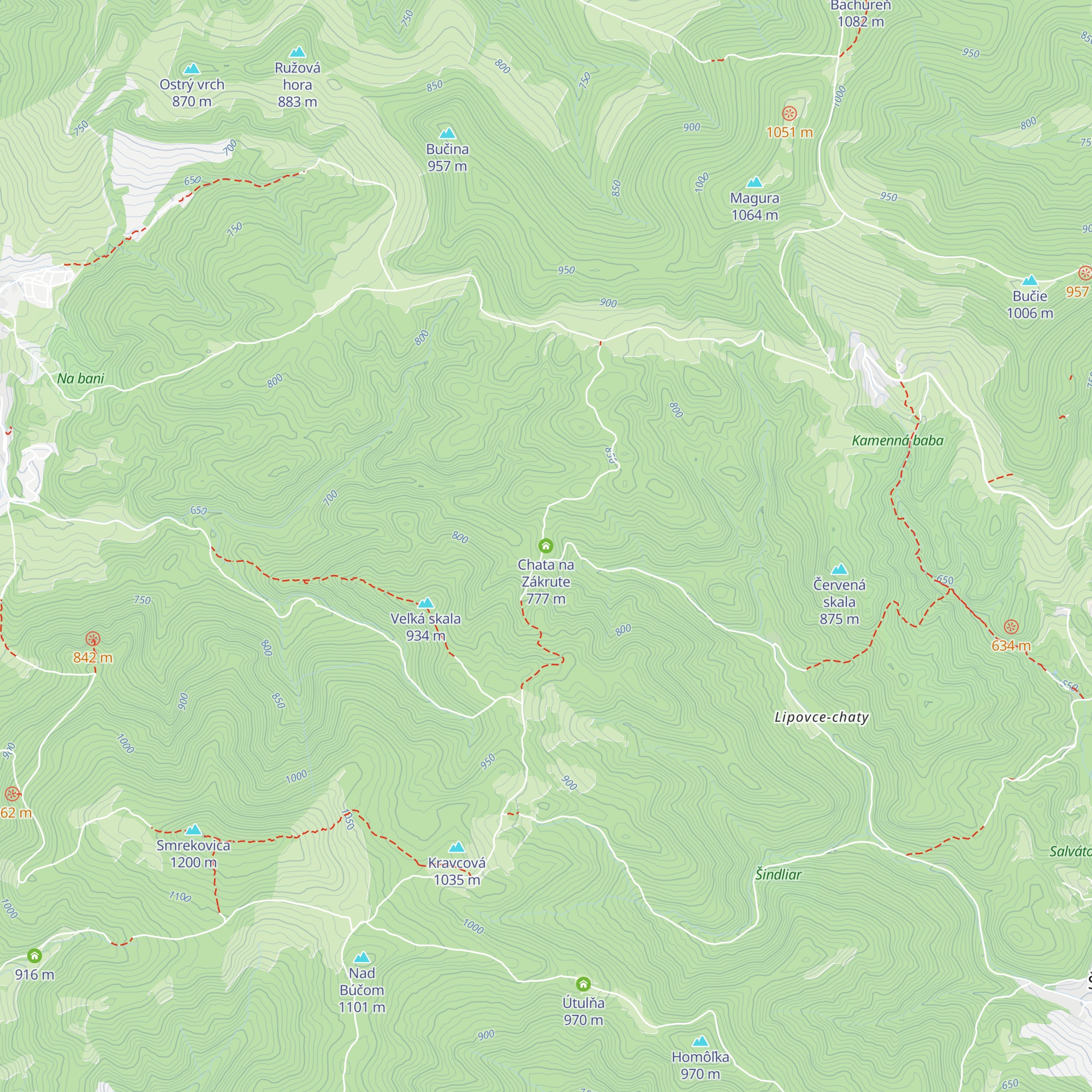 Chata na Zákrute map
