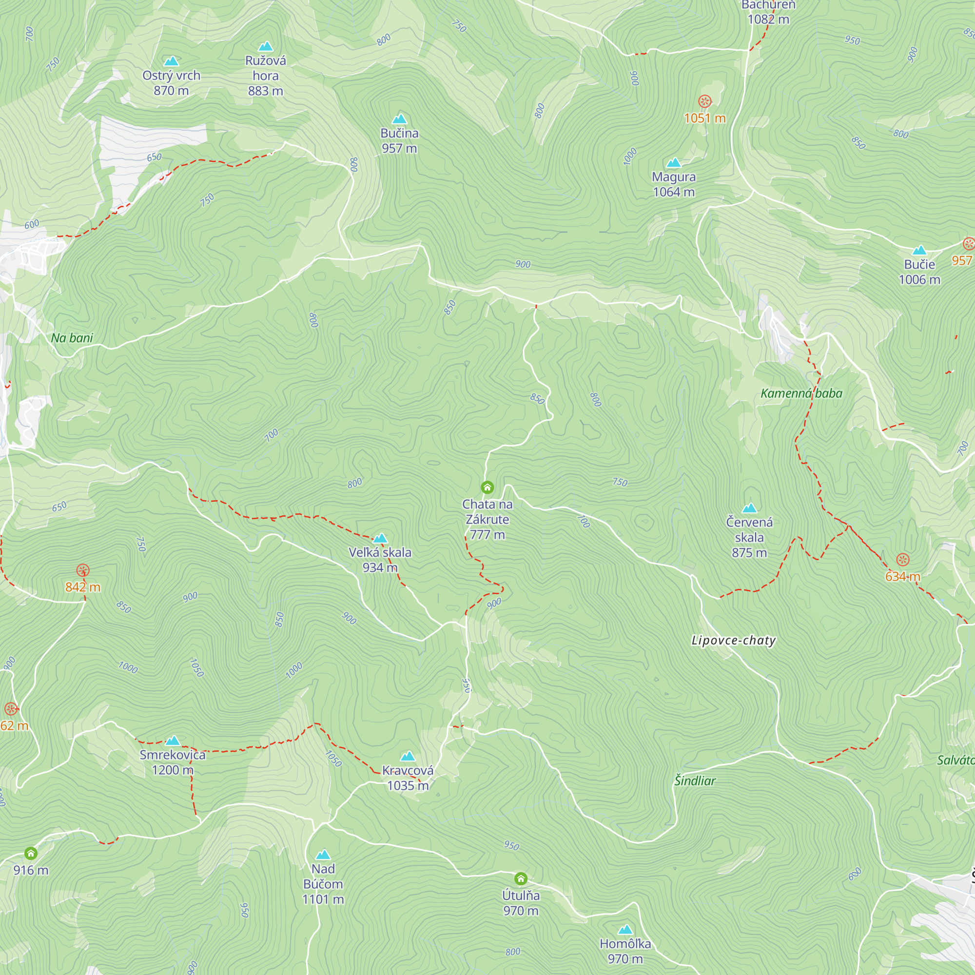 Chata na Zákrute map