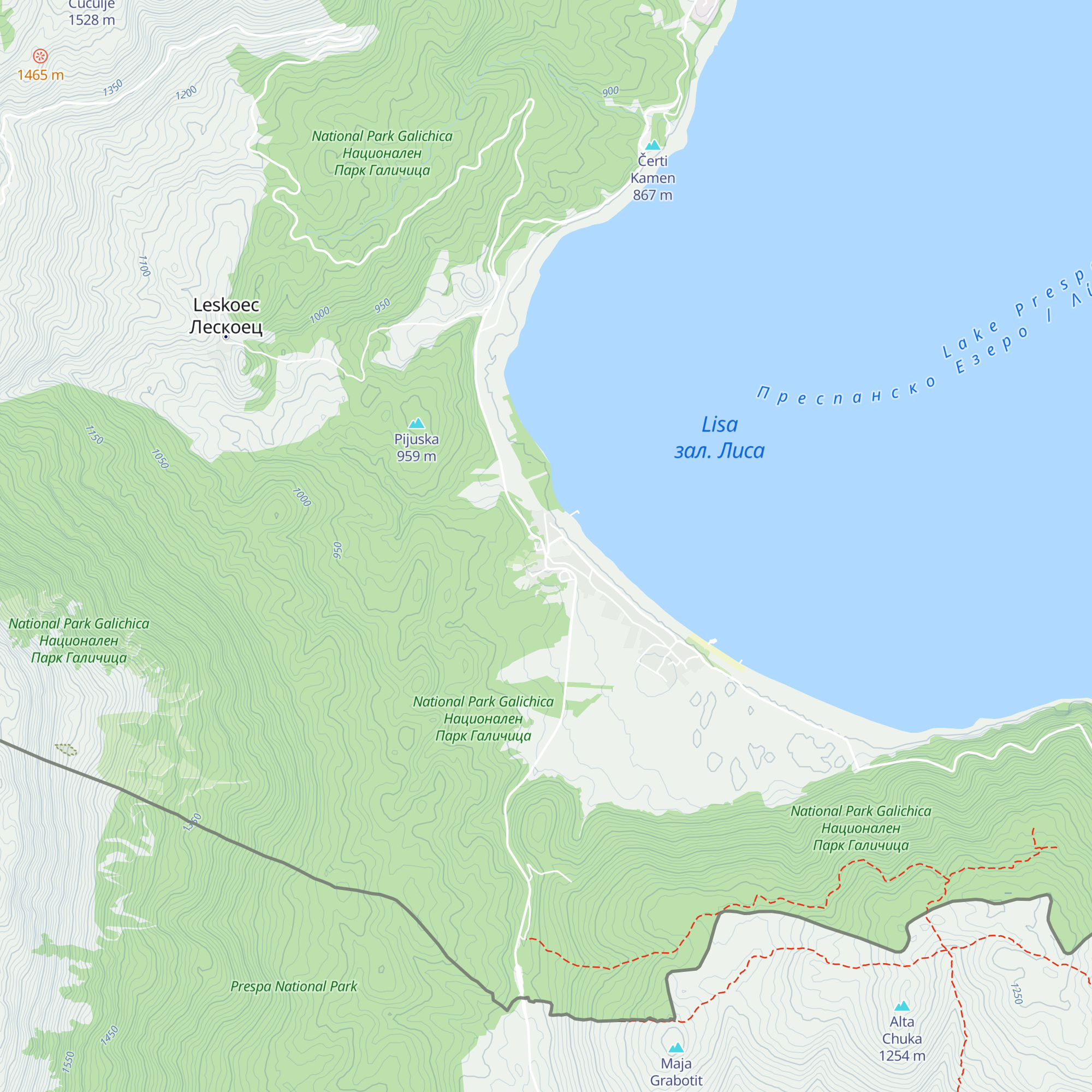 Galičica National Park map