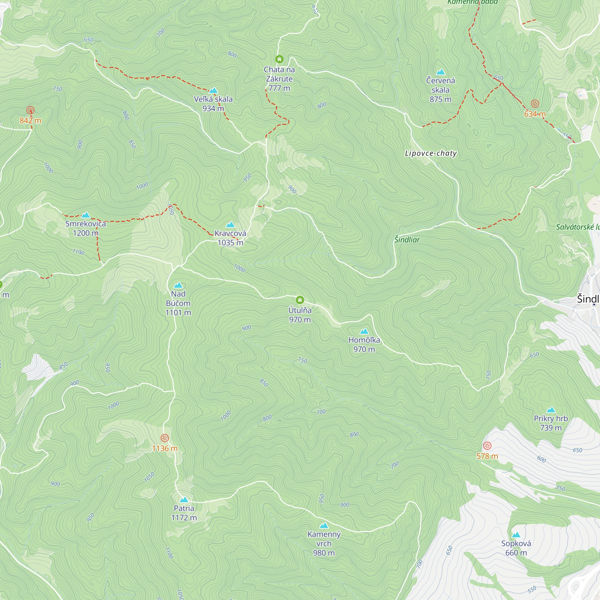 Útulňa map
