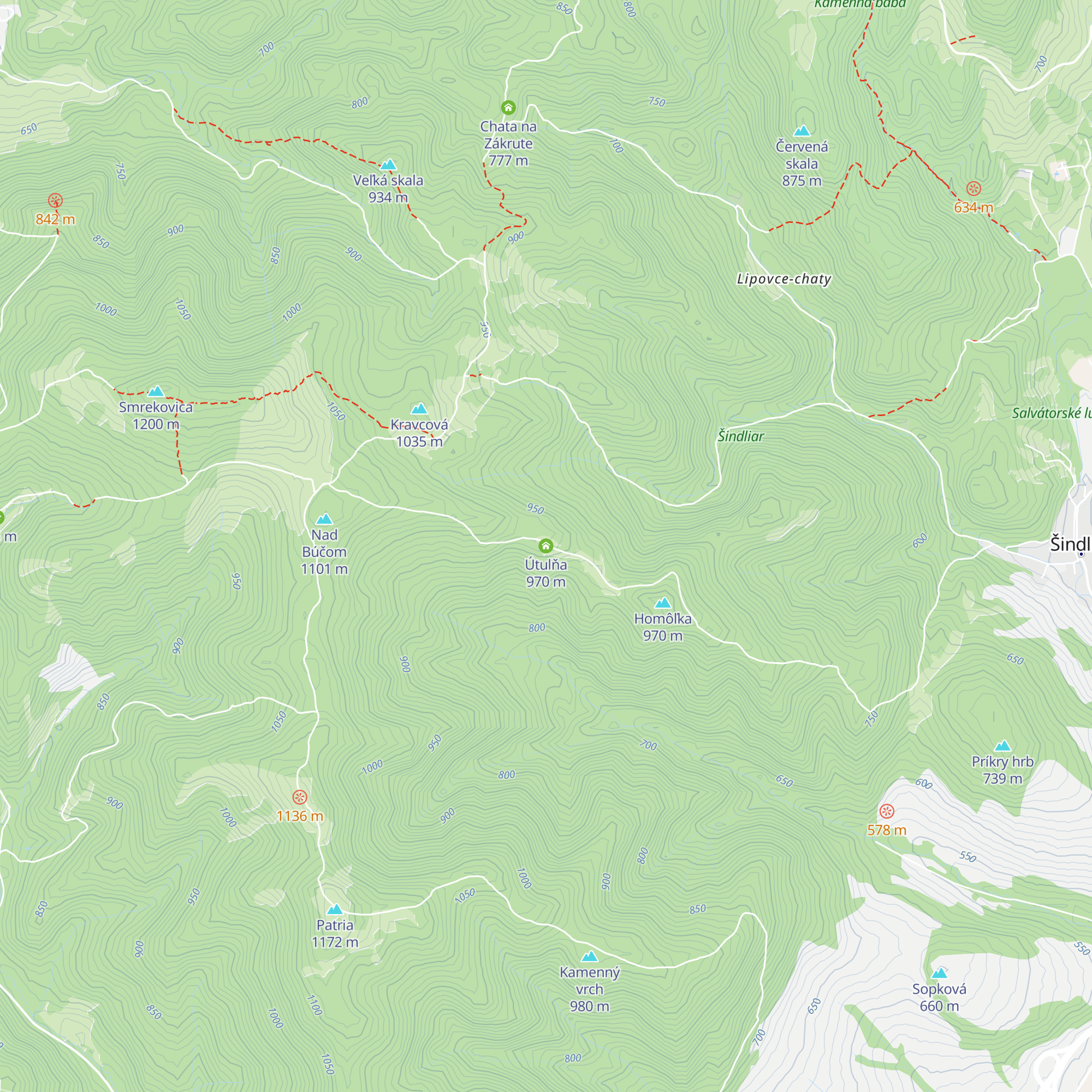 Útulňa map
