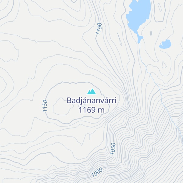 Map of Badjánanvárri