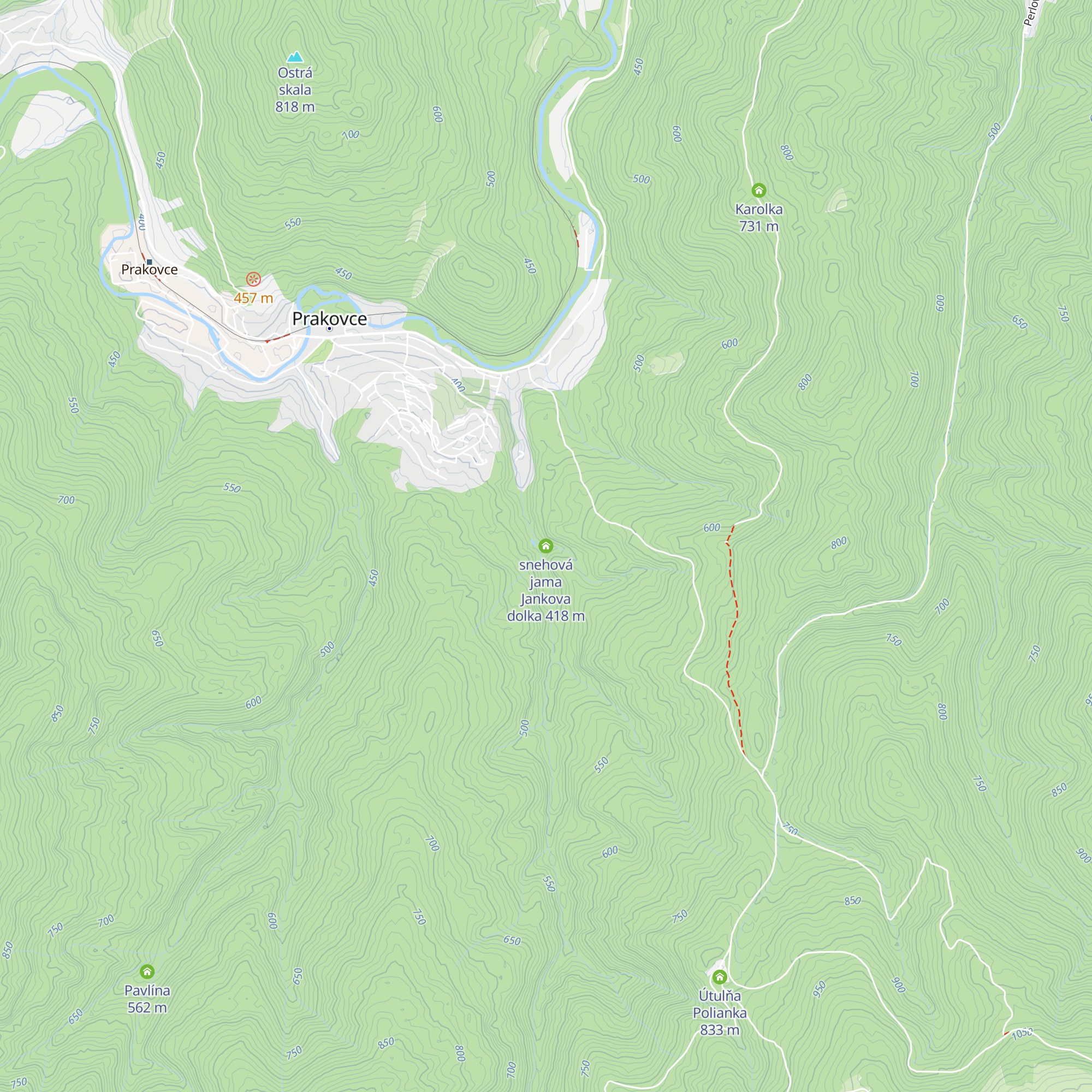 snehová jama Jankova dolka map