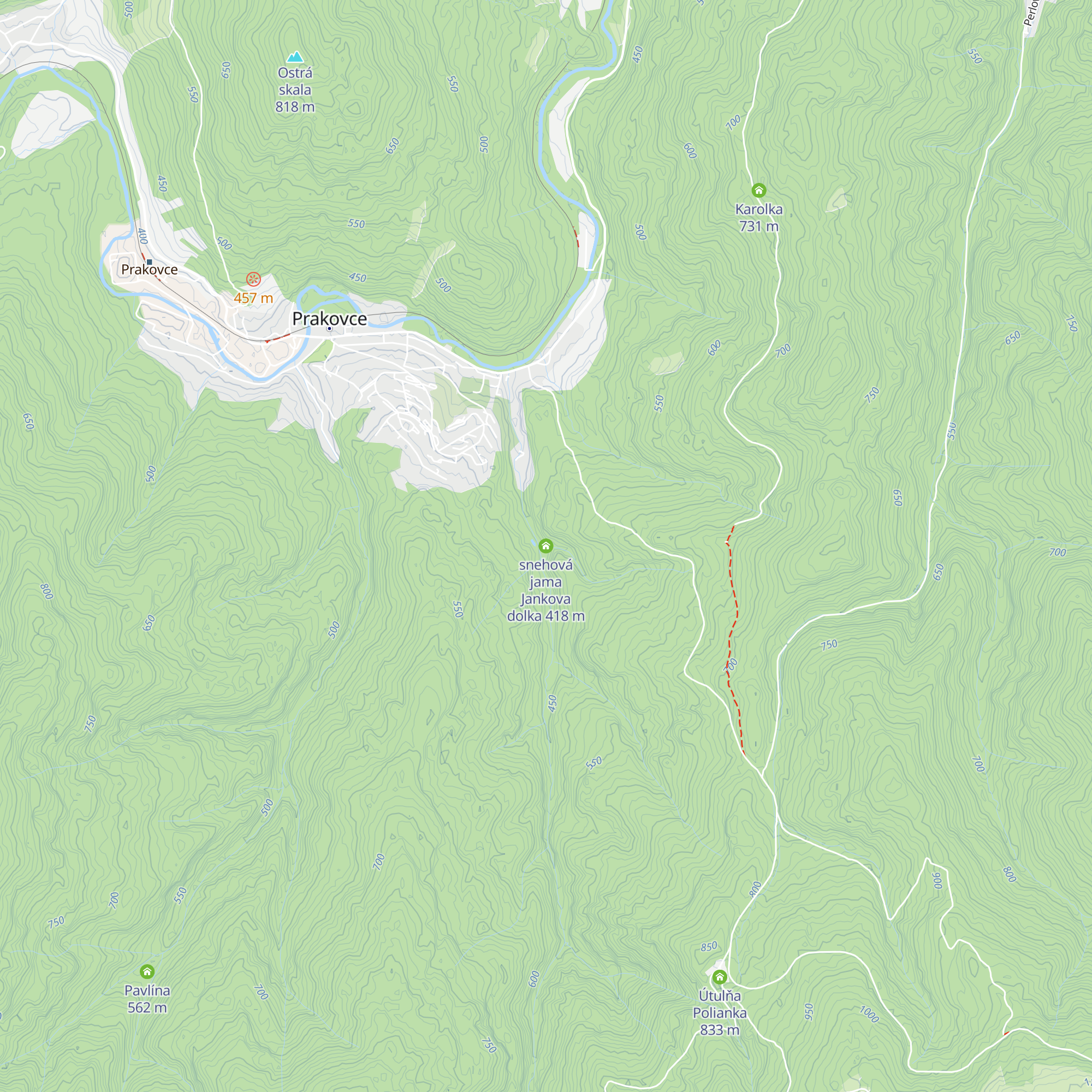 snehová jama Jankova dolka map