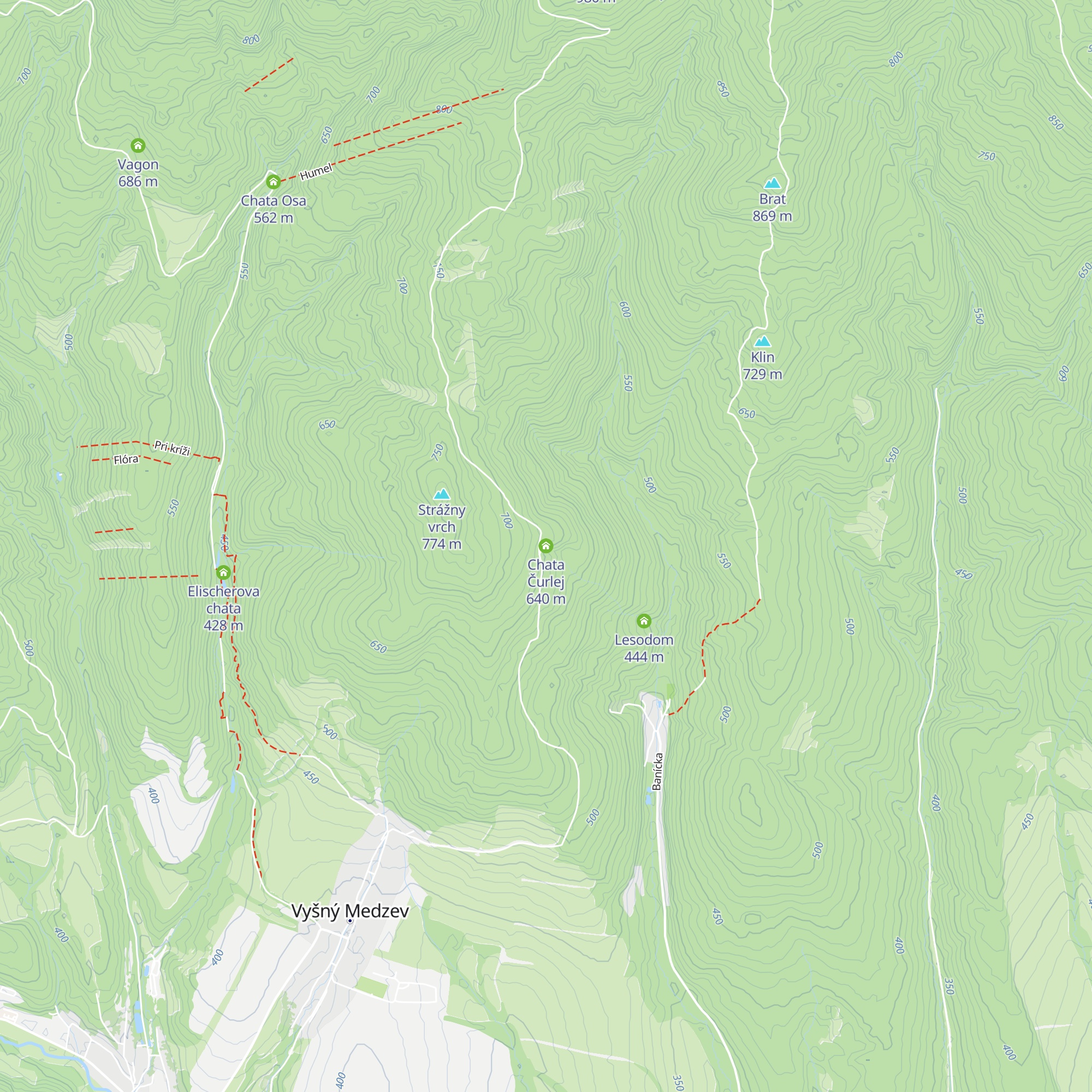 Chata Čurlej map