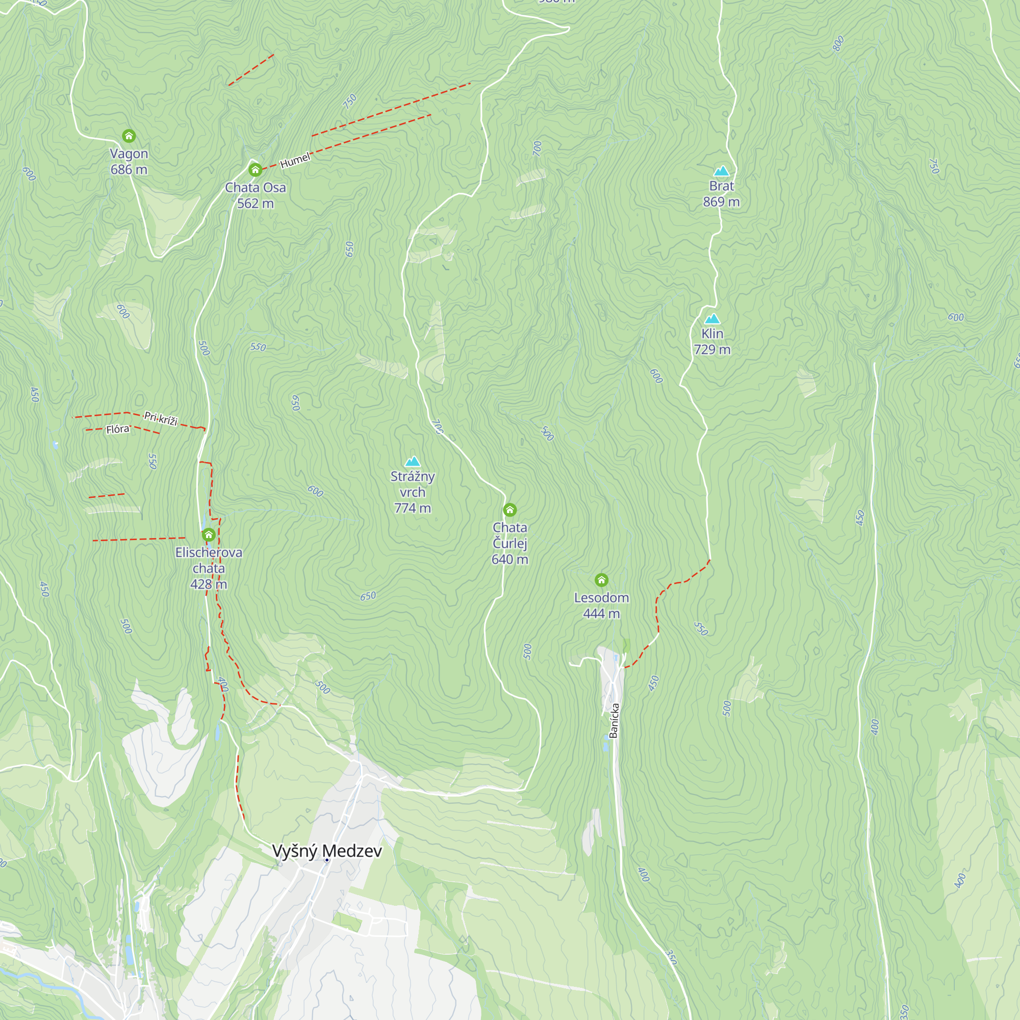 Chata Čurlej map