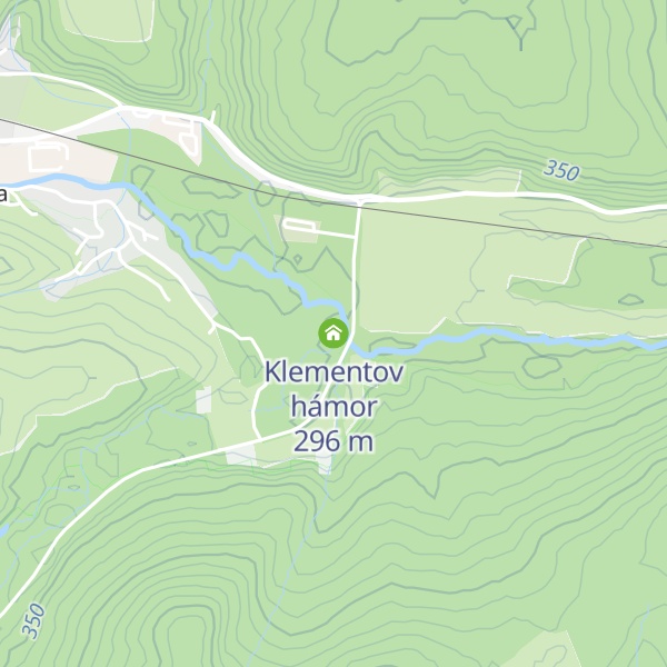 Map of Klementov hámor