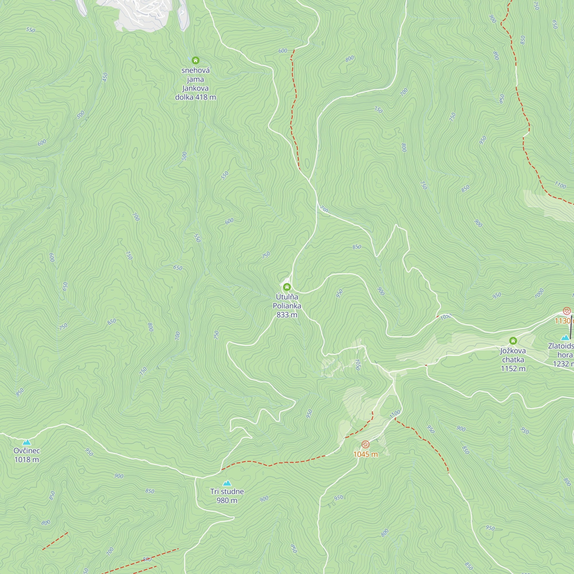 Útulňa Polianka map
