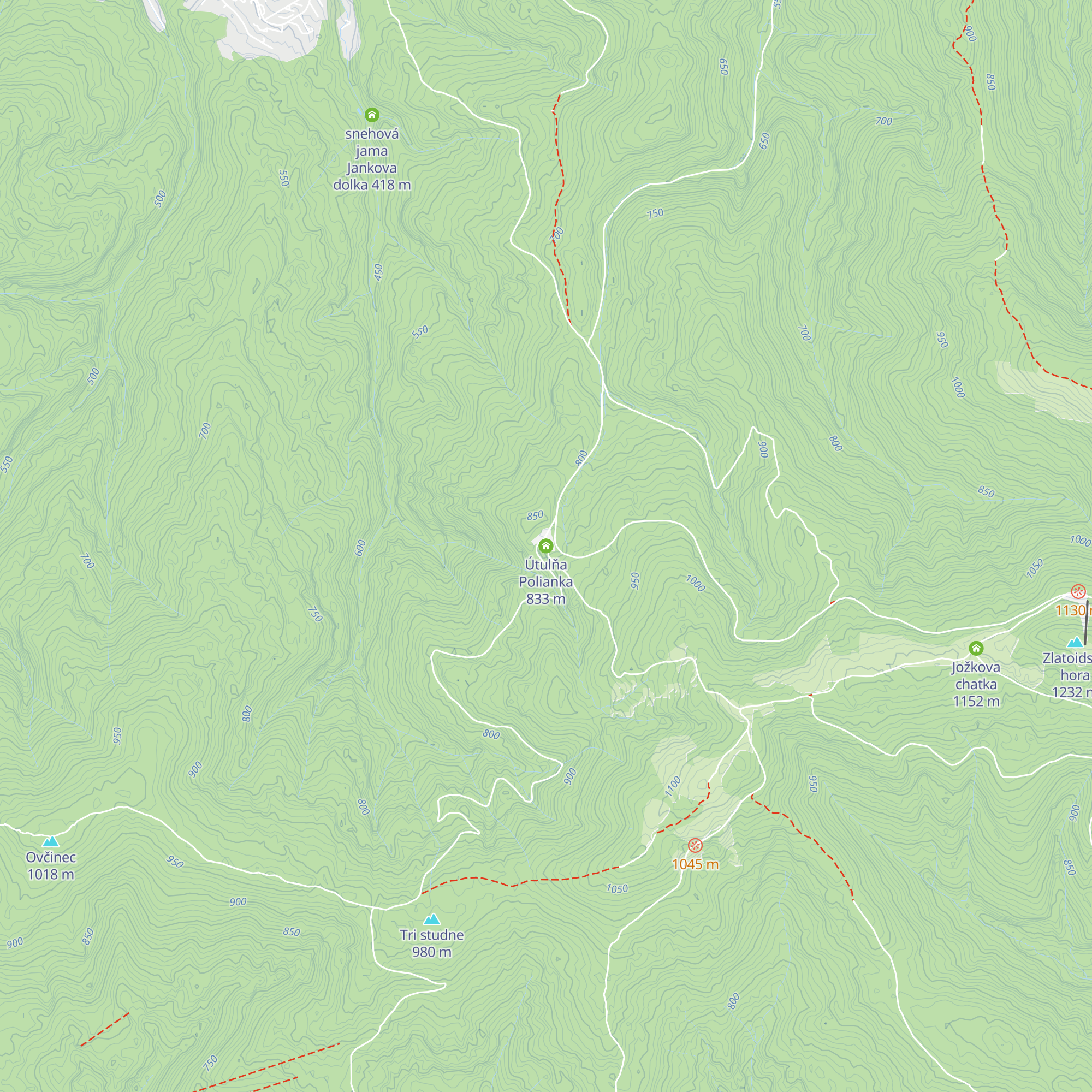 Útulňa Polianka map