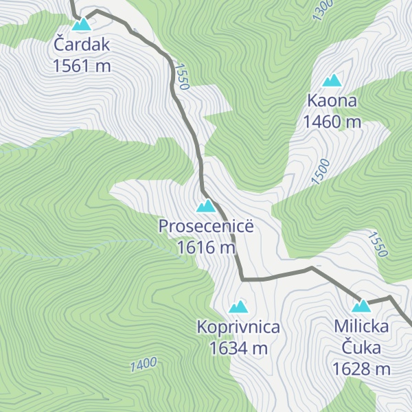 Map of Prosecenicë