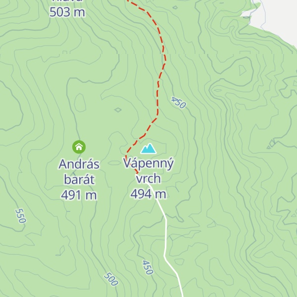 Map of Vápenný vrch