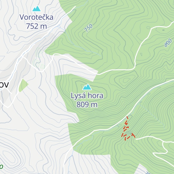 Map of Lysá hora