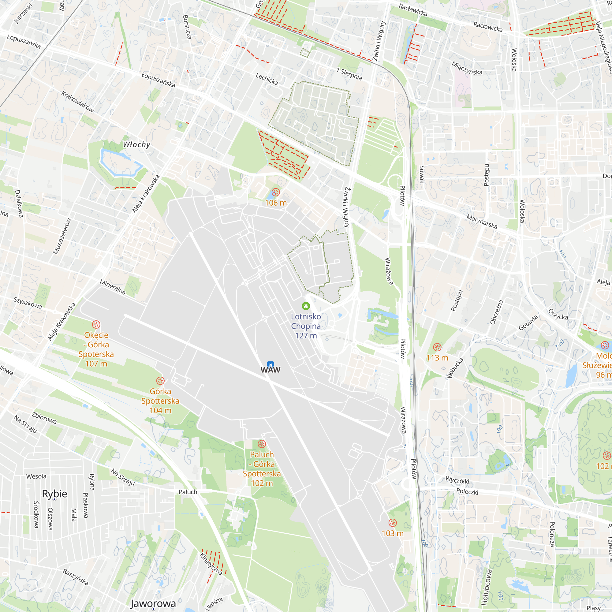 Lotnisko Chopina map