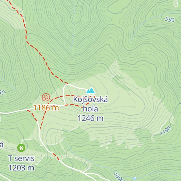 Map of Kojšovská hoľa