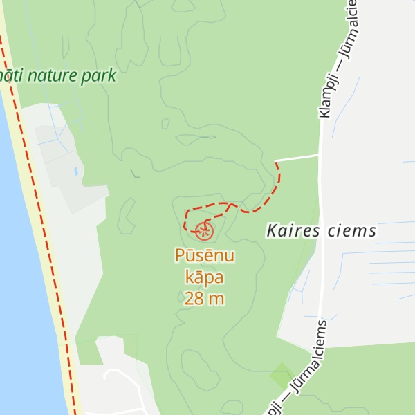 Map of Pūsēnu kāpa