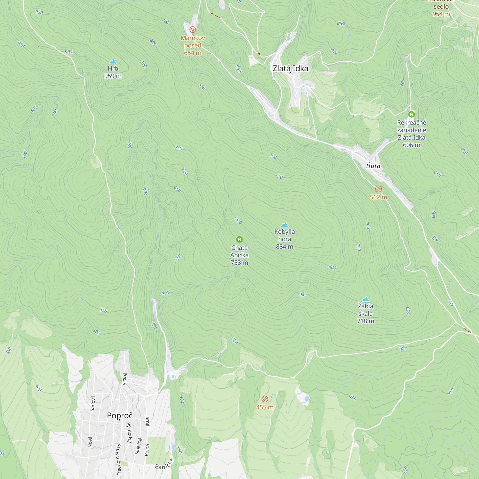 Chata Anička map
