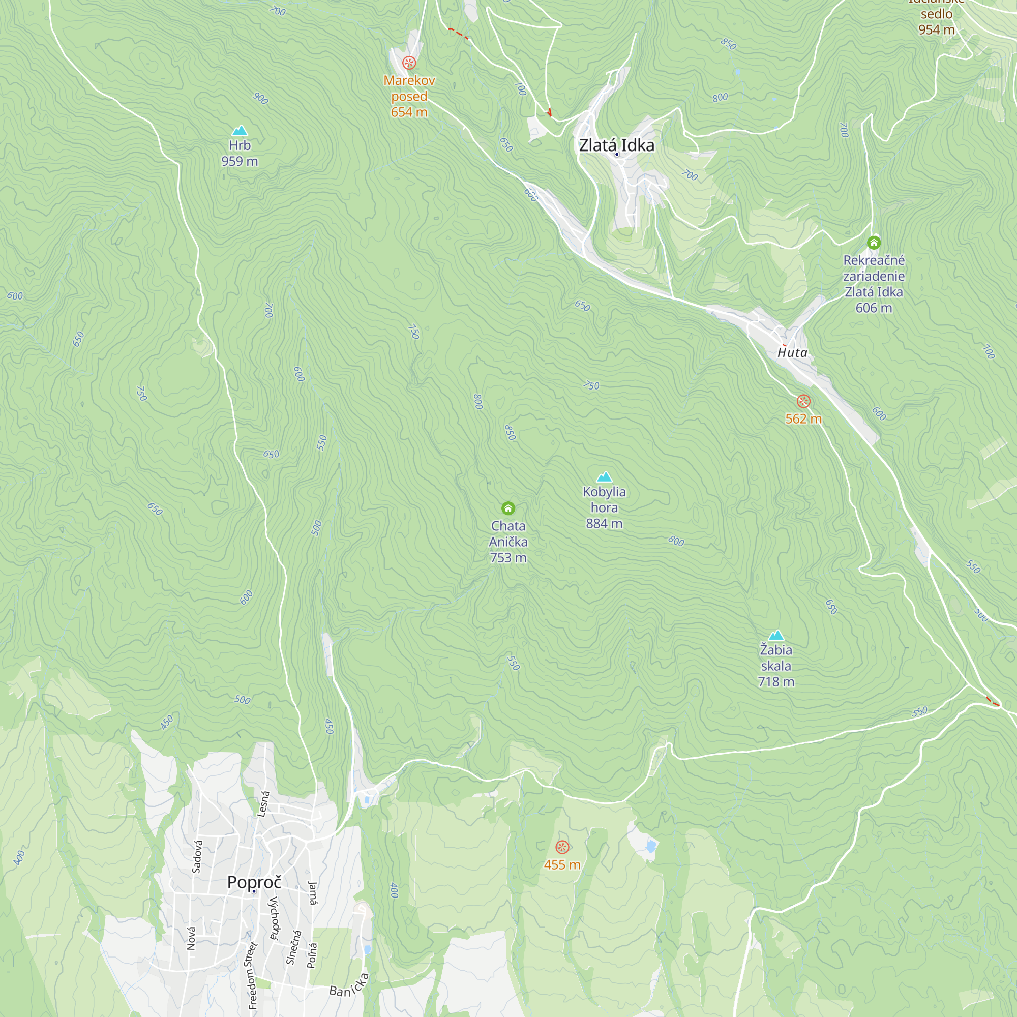 Chata Anička map