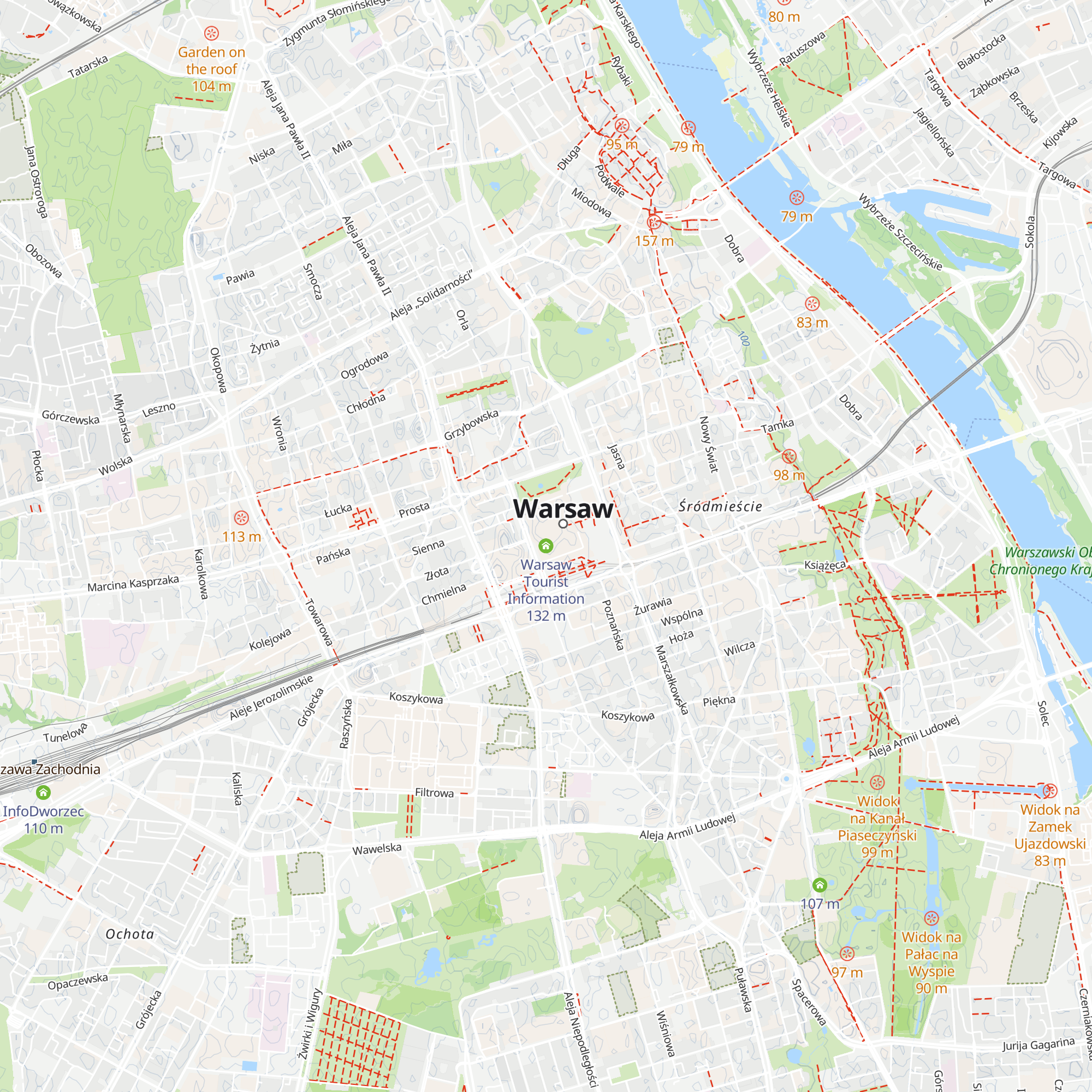 Warsaw Tourist Information map