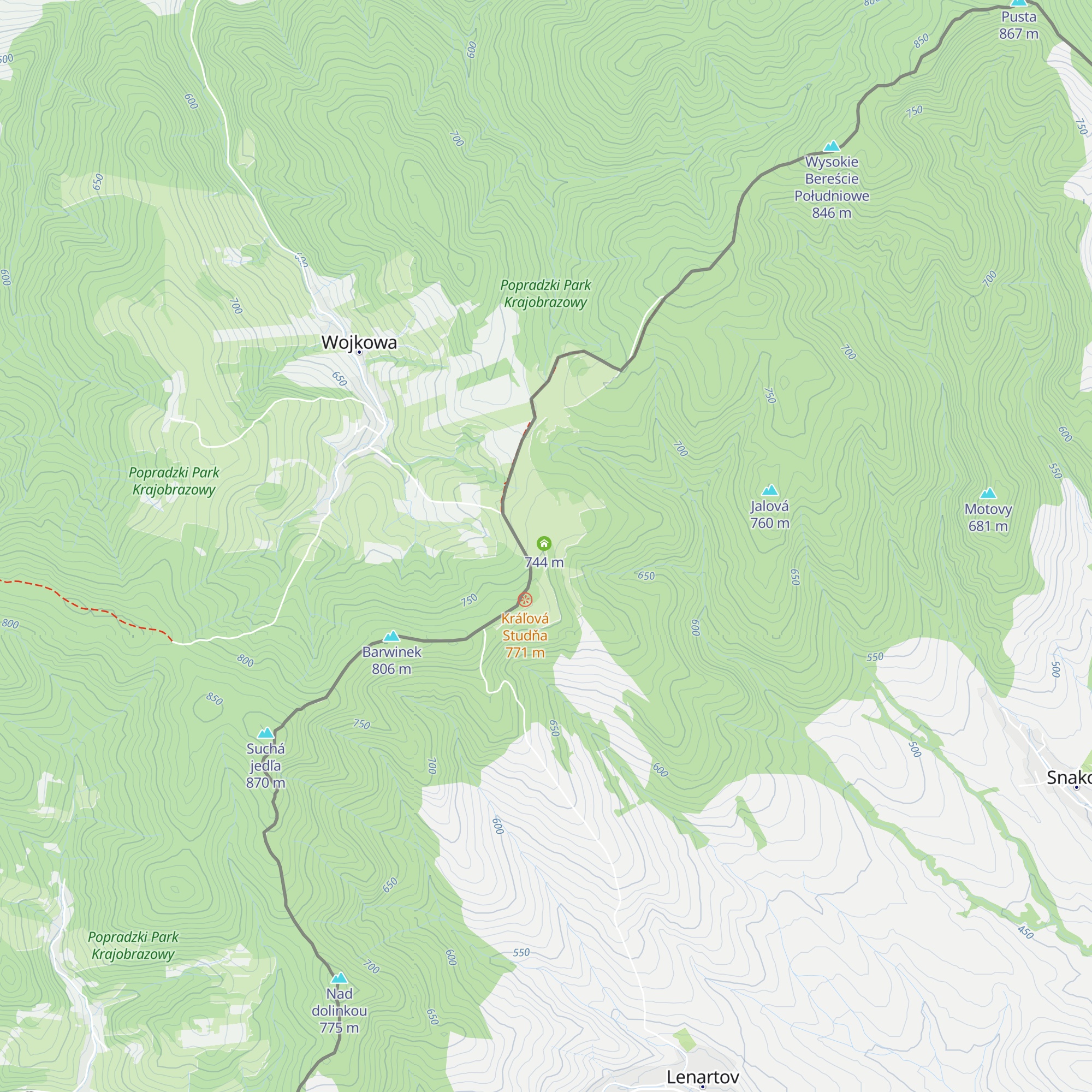 Schronienie dla turystów - miejsce do spania map