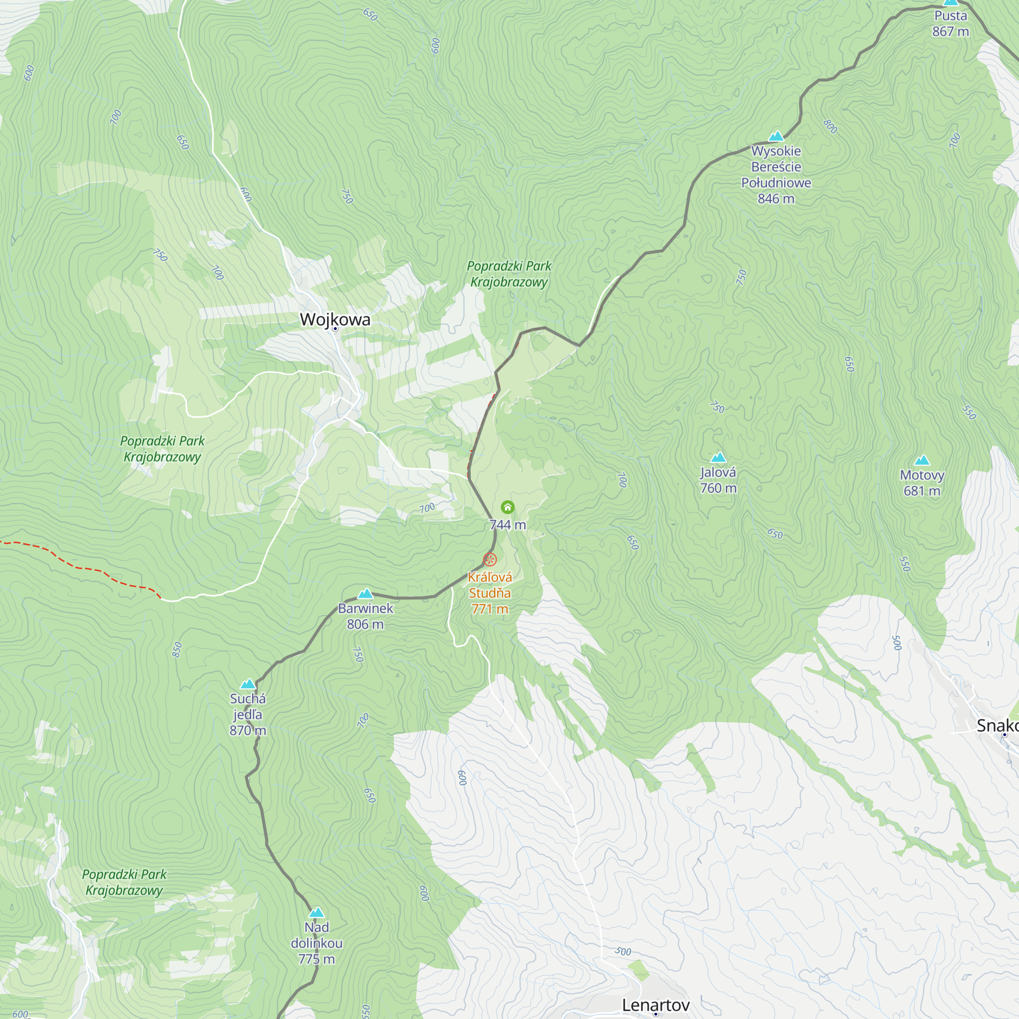 Schronienie dla turystów - miejsce do spania map