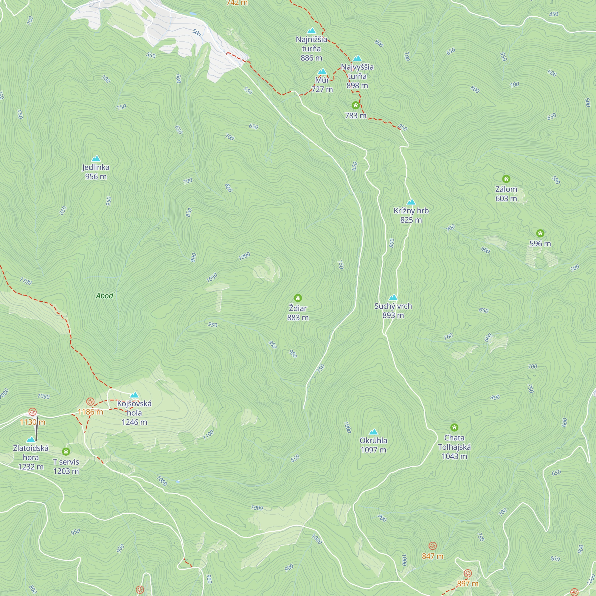 Ždiar map