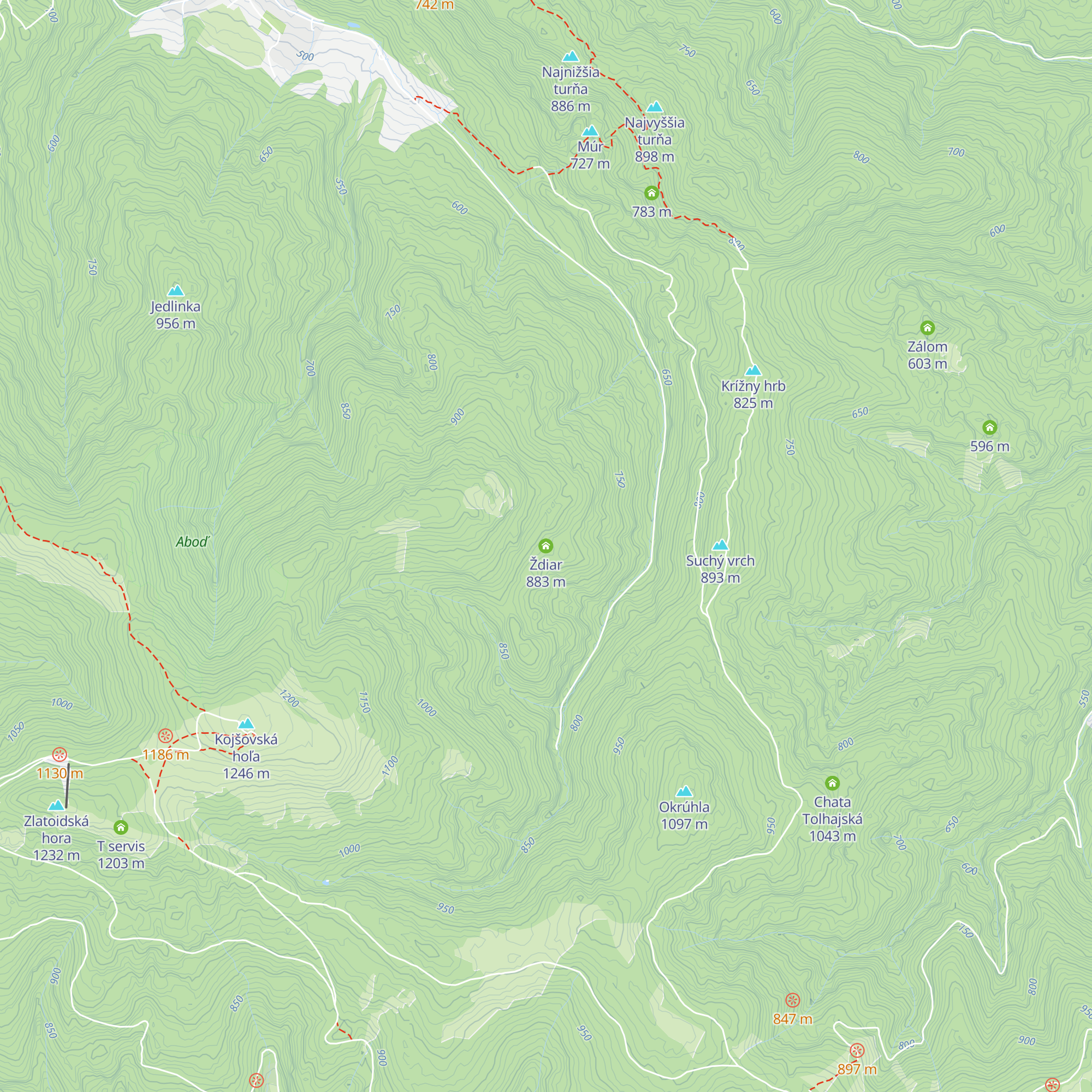 Ždiar map