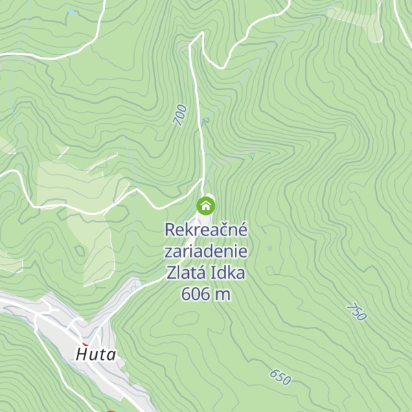 Map of Rekreačné zariadenie Zlatá Idka