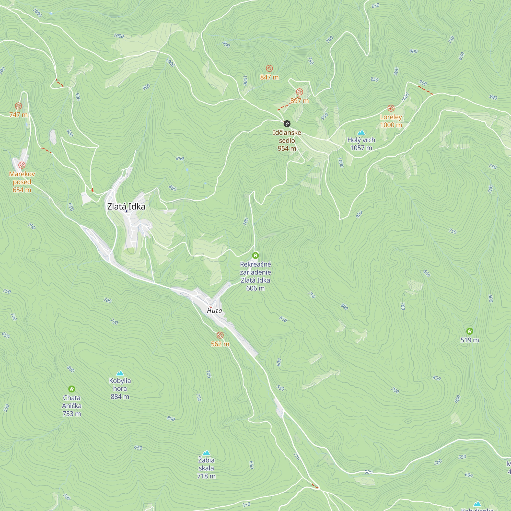 Rekreačné zariadenie Zlatá Idka map