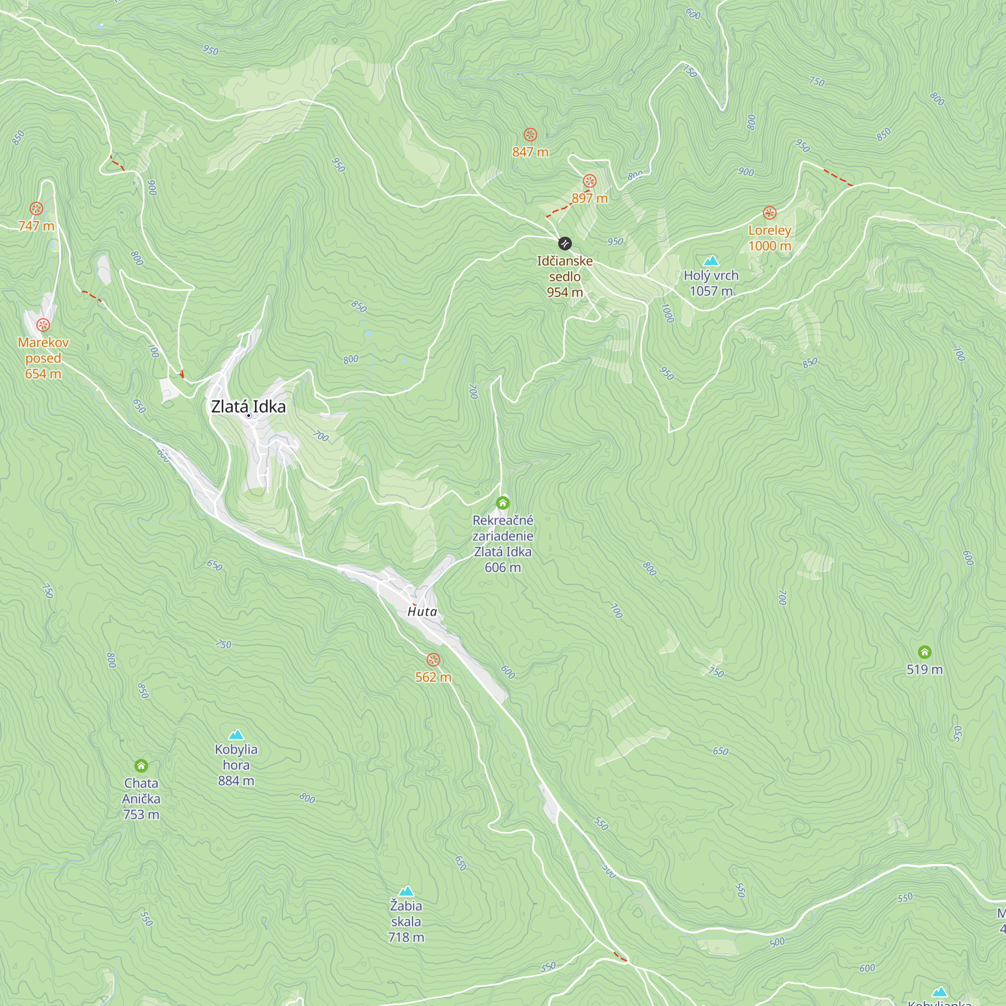 Rekreačné zariadenie Zlatá Idka map