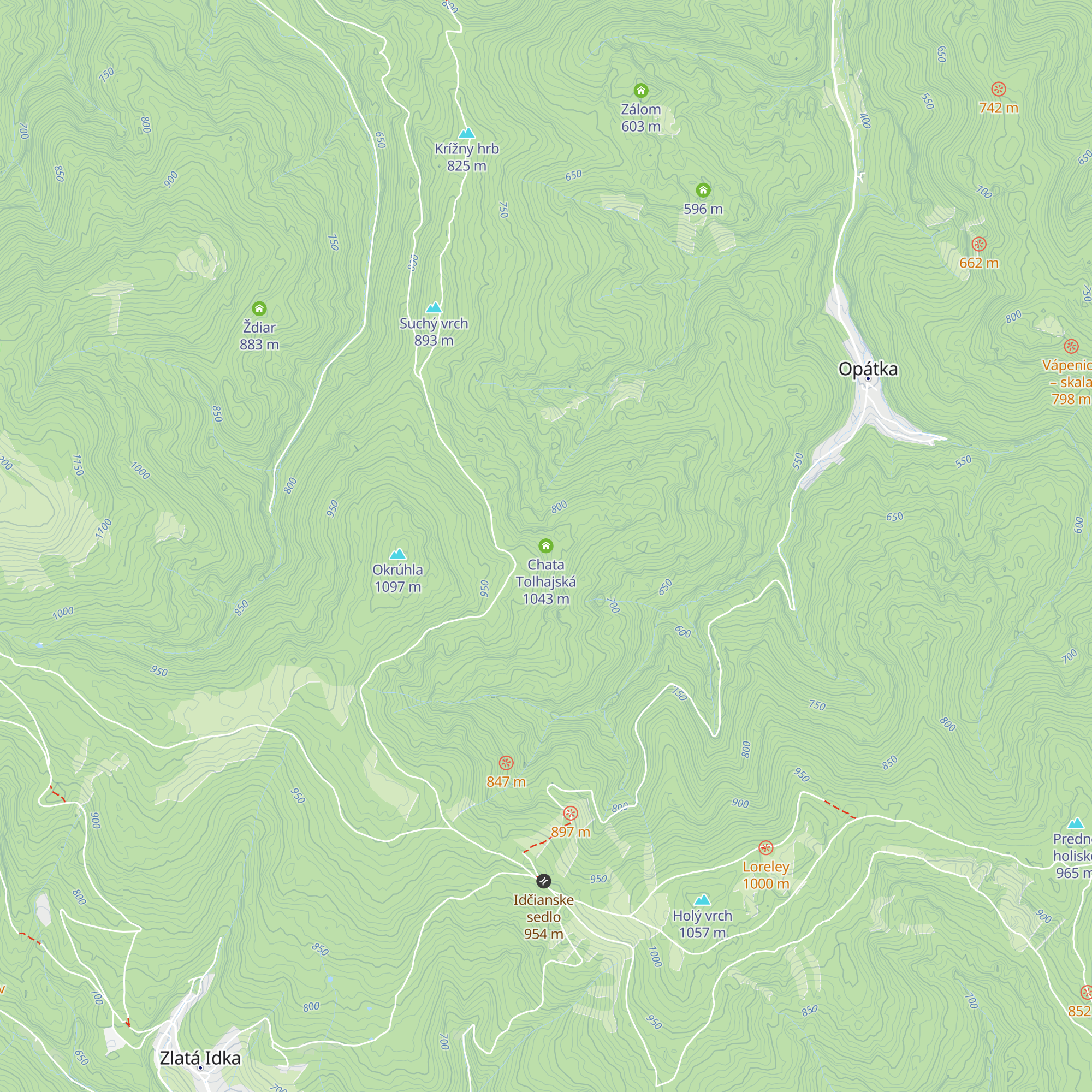Chata Tolhajská map