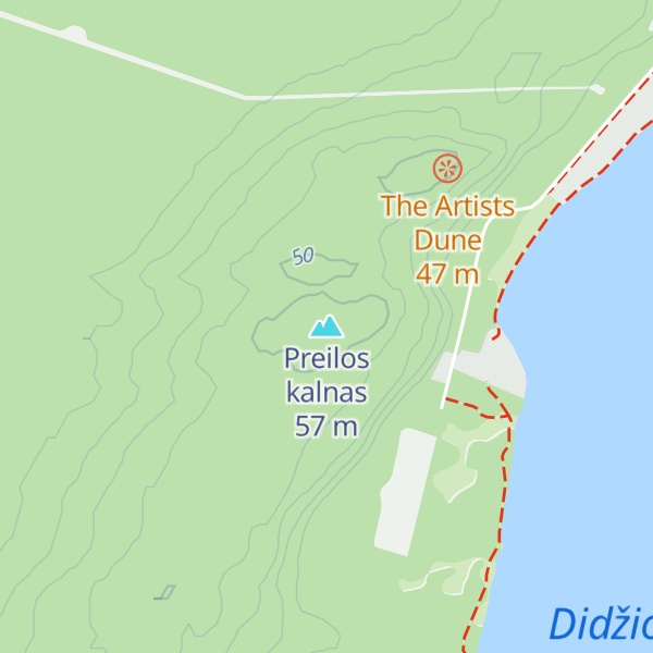 Map of Preilos kalnas