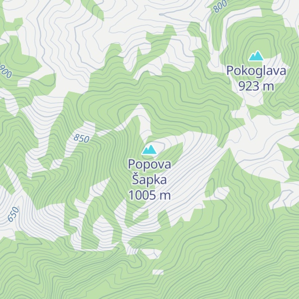 Map of Popova Šapka
