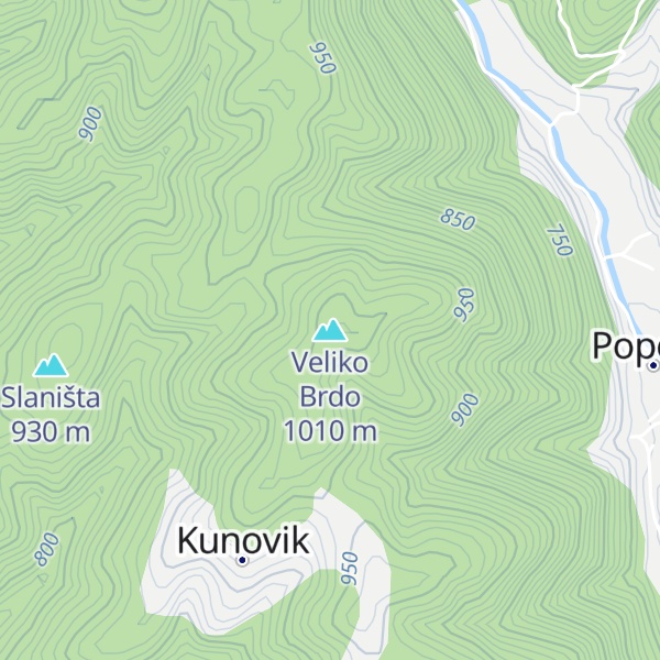 Map of Veliko Brdo