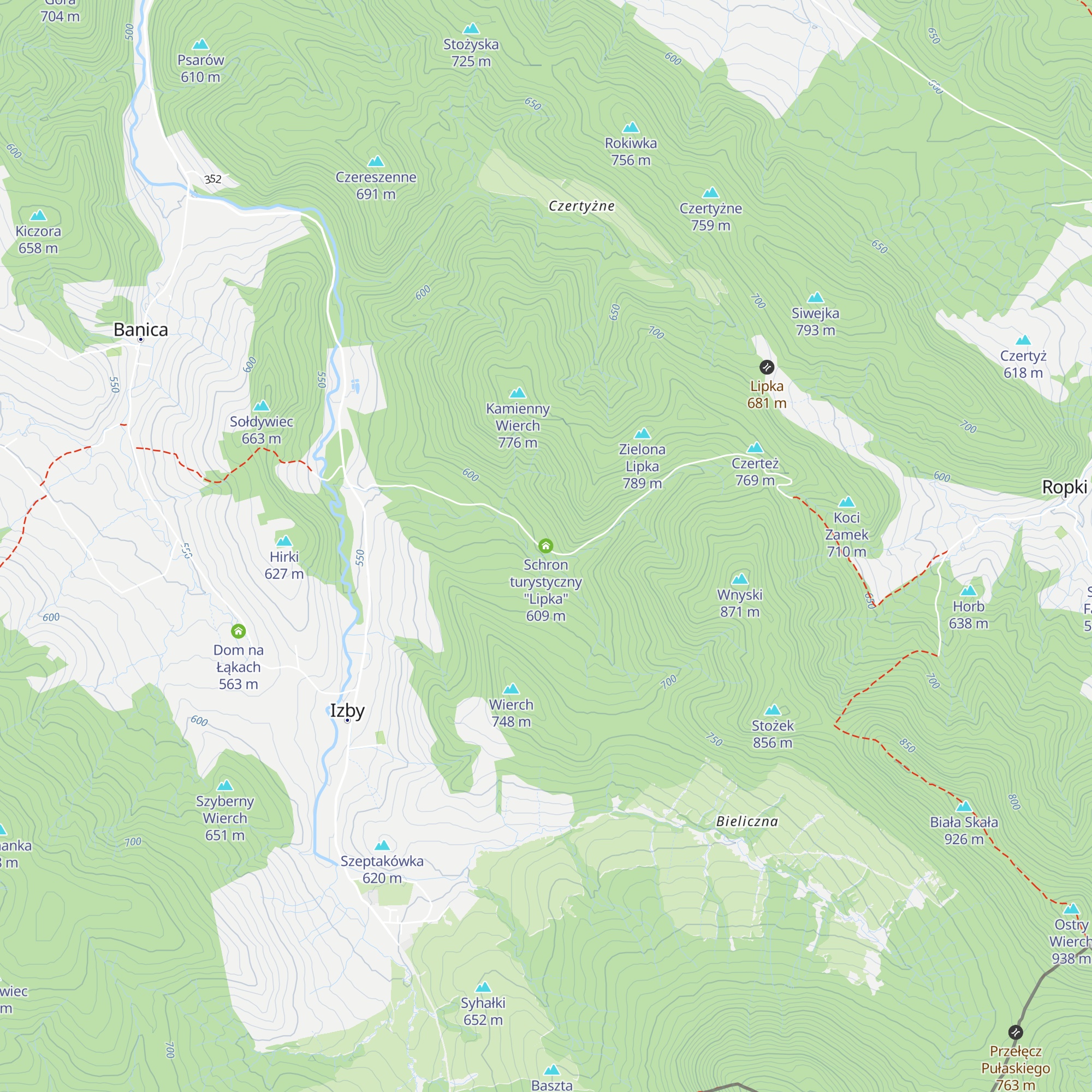 Schron turystyczny "Lipka" map