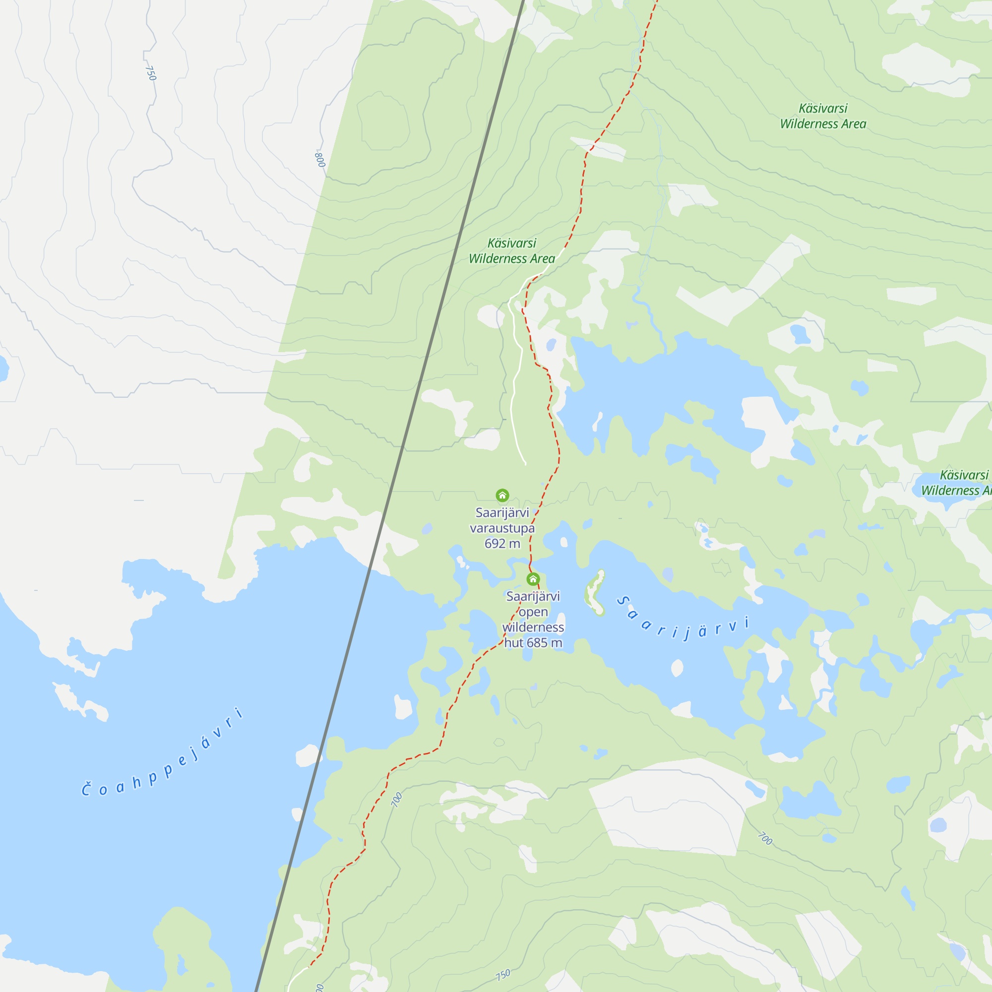 Saarijärvi wilderness hut map