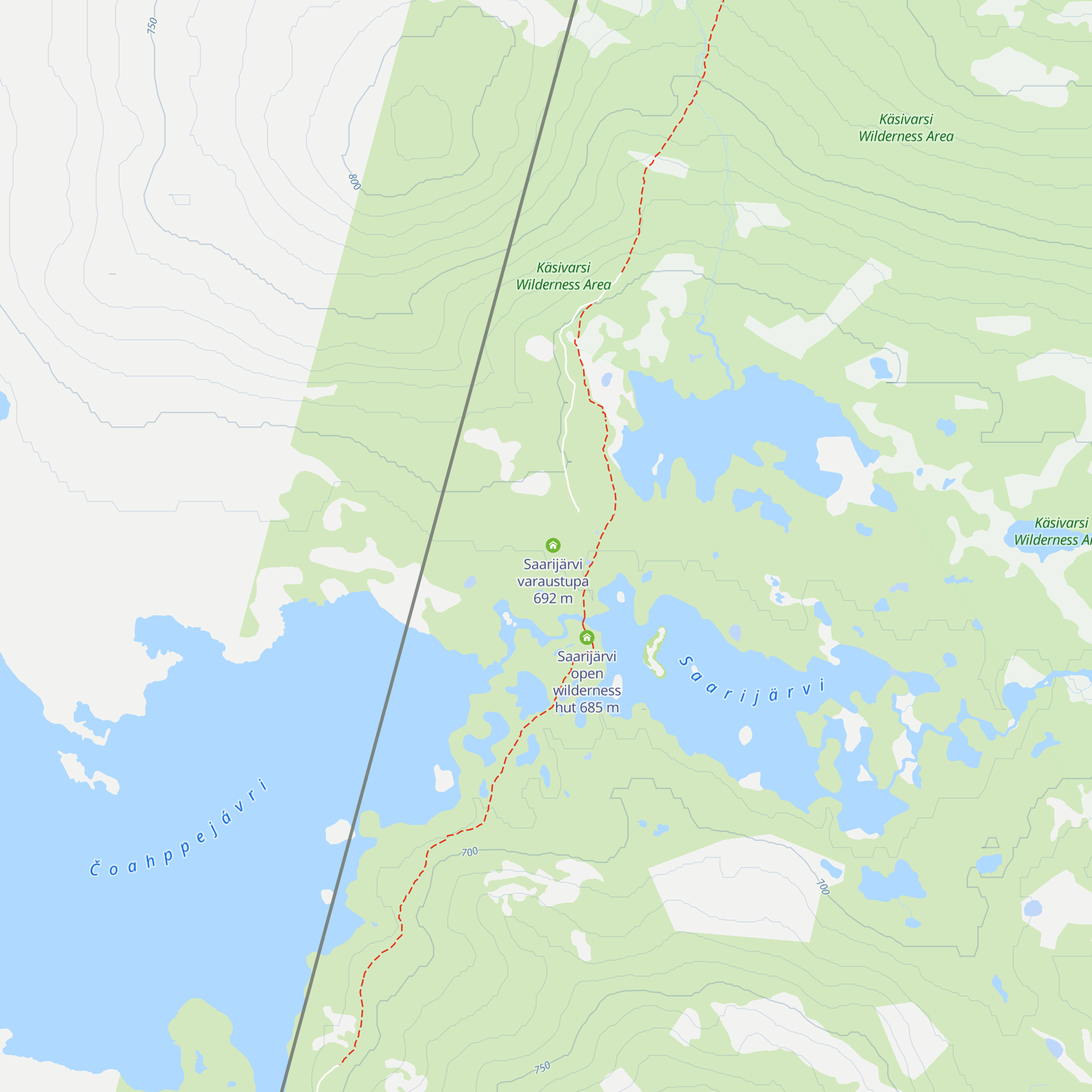 Saarijärvi wilderness hut map