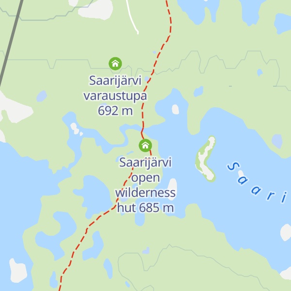 Map of Saarijärvi open wilderness hut