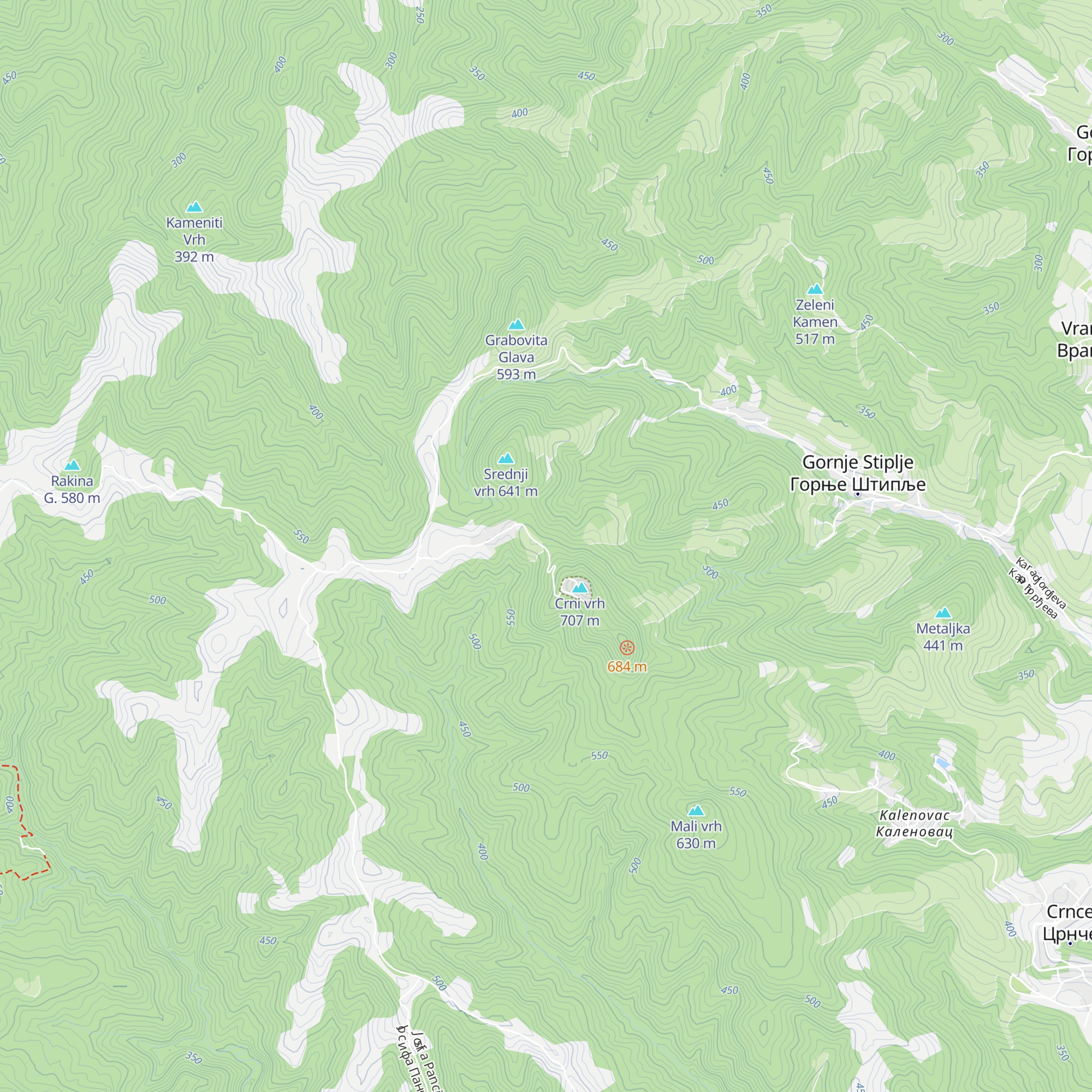 Planinarski dom „Crni vrh” map