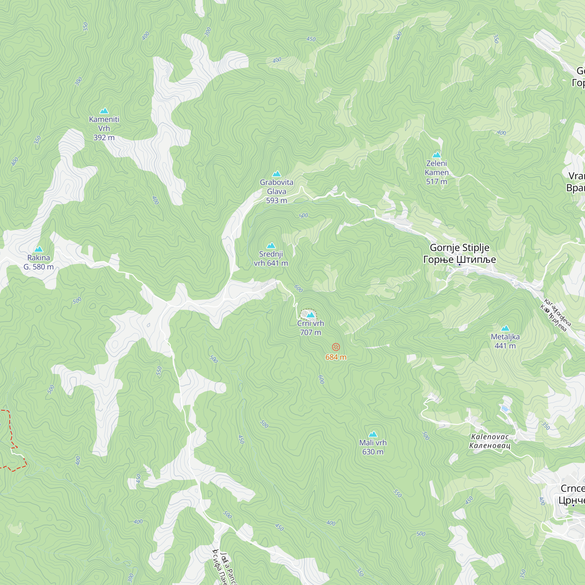 Planinarski dom „Crni vrh” map
