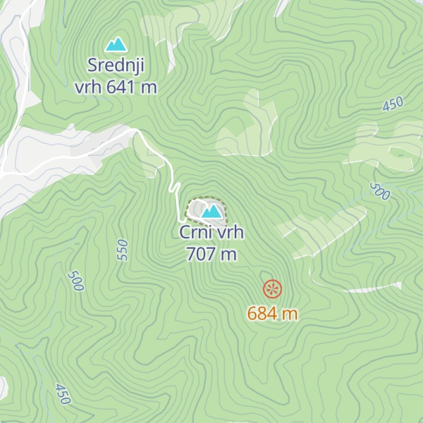 Map of Crni vrh