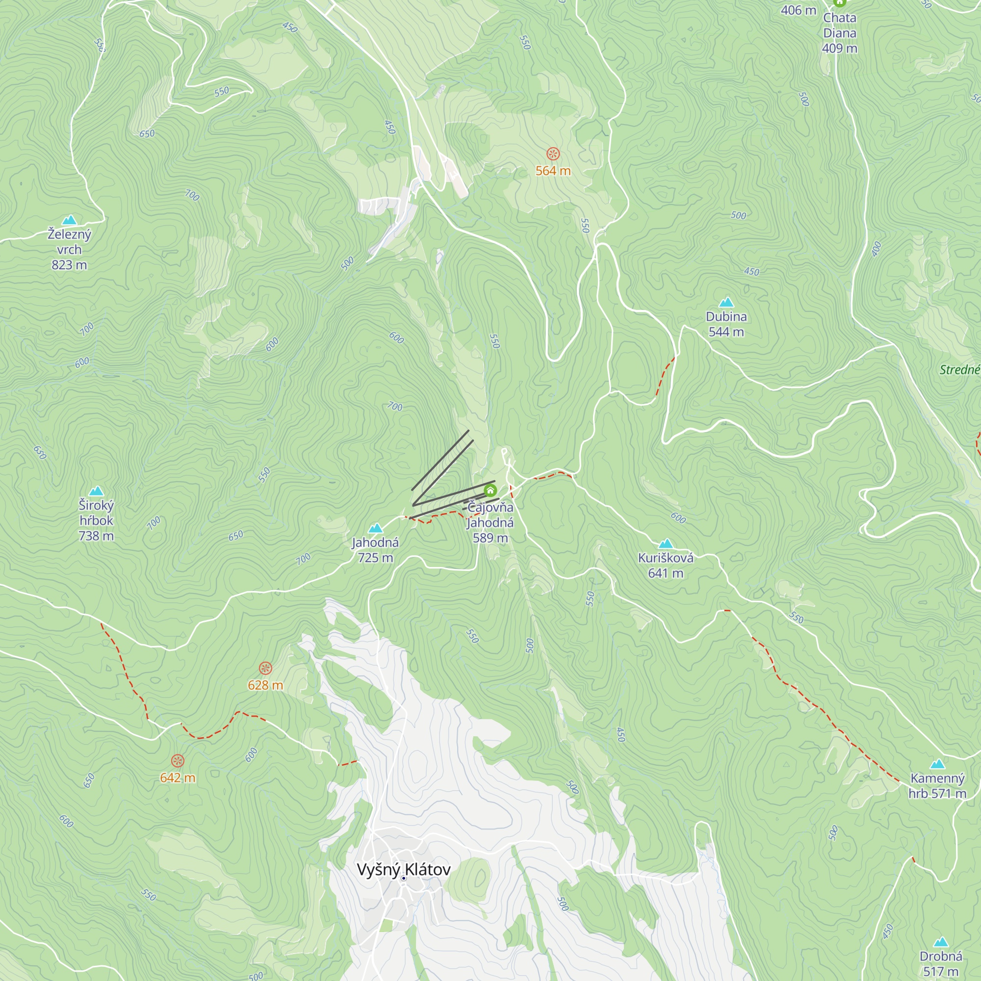 Čajovňa Jahodná map