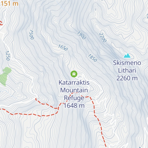 Map of Katarraktis Mountain Refuge