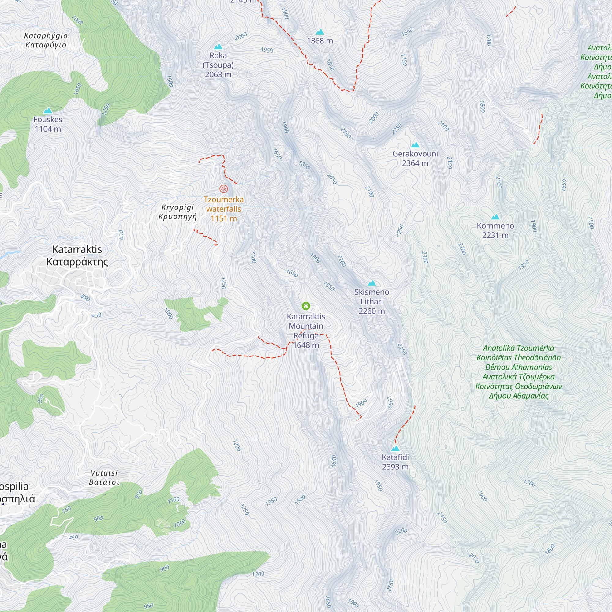 Katarraktis Mountain Refuge map